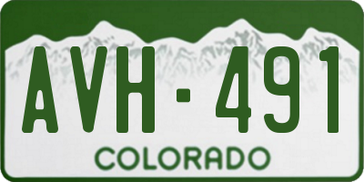 CO license plate AVH491