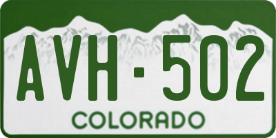 CO license plate AVH502