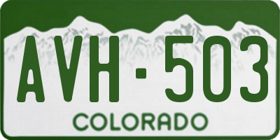 CO license plate AVH503