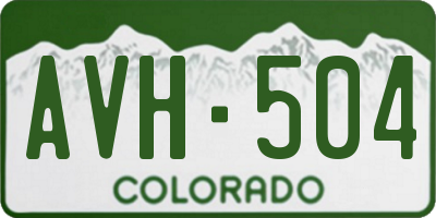 CO license plate AVH504