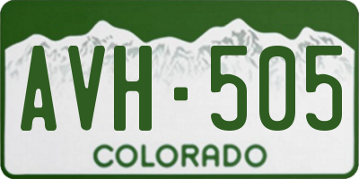 CO license plate AVH505