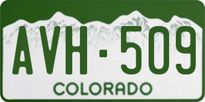 CO license plate AVH509