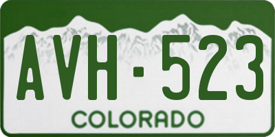 CO license plate AVH523