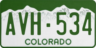 CO license plate AVH534