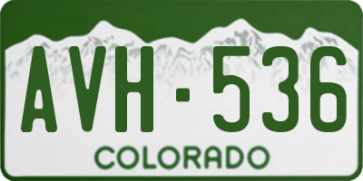 CO license plate AVH536