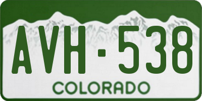 CO license plate AVH538