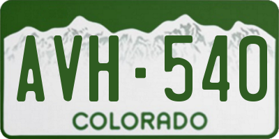 CO license plate AVH540