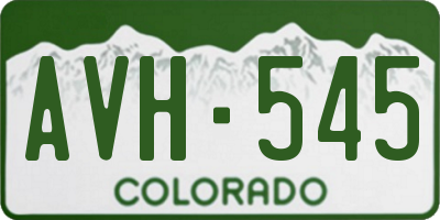 CO license plate AVH545