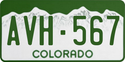 CO license plate AVH567