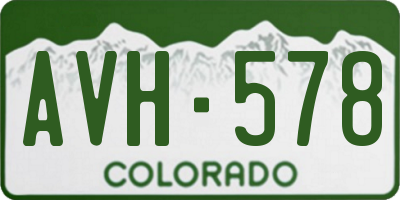 CO license plate AVH578