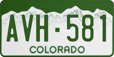 CO license plate AVH581