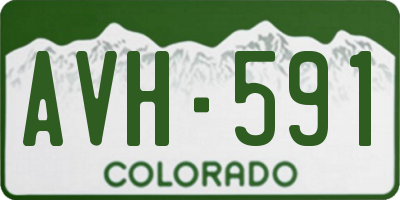 CO license plate AVH591