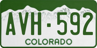 CO license plate AVH592