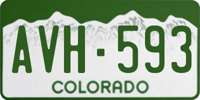 CO license plate AVH593