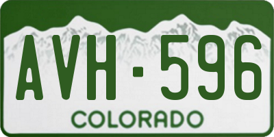 CO license plate AVH596