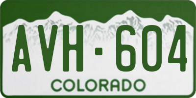 CO license plate AVH604