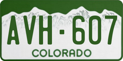 CO license plate AVH607