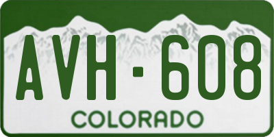 CO license plate AVH608