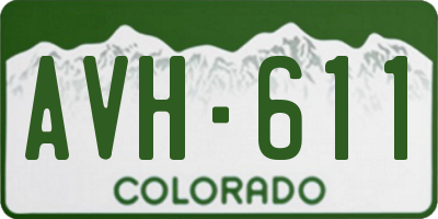 CO license plate AVH611