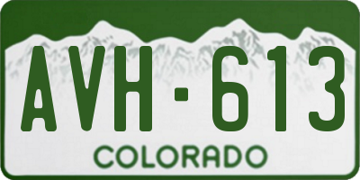 CO license plate AVH613