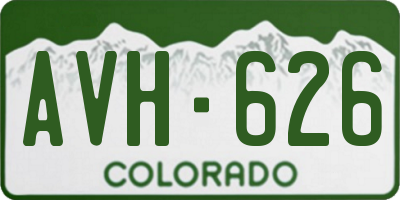 CO license plate AVH626