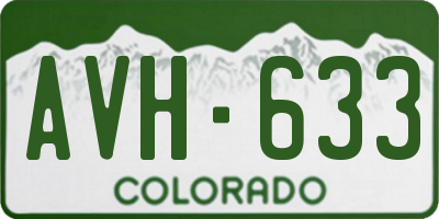 CO license plate AVH633