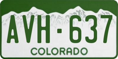 CO license plate AVH637