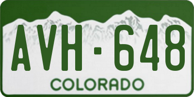 CO license plate AVH648