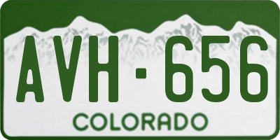 CO license plate AVH656