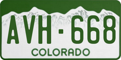 CO license plate AVH668