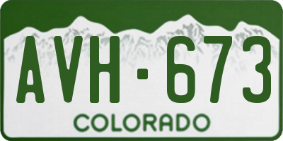 CO license plate AVH673