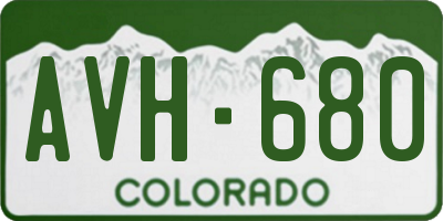 CO license plate AVH680