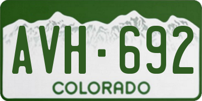 CO license plate AVH692