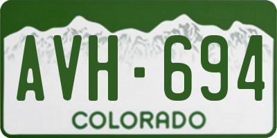 CO license plate AVH694