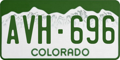 CO license plate AVH696