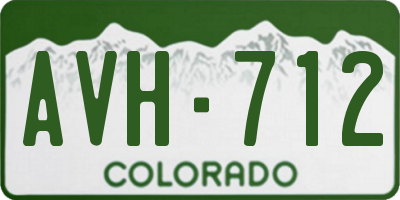 CO license plate AVH712