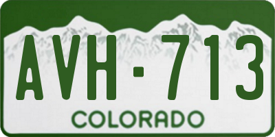 CO license plate AVH713