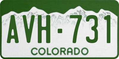 CO license plate AVH731