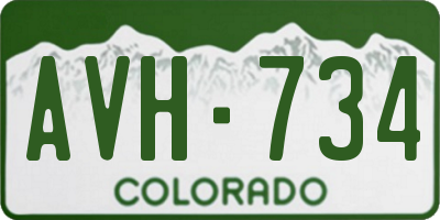 CO license plate AVH734