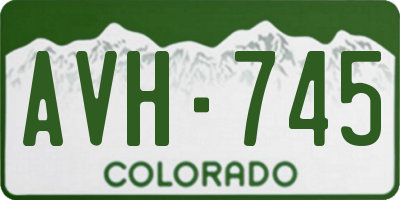 CO license plate AVH745