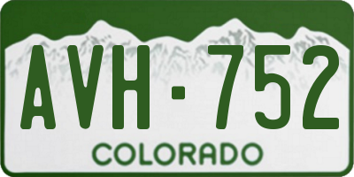CO license plate AVH752