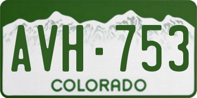 CO license plate AVH753