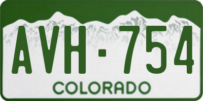 CO license plate AVH754
