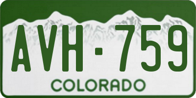 CO license plate AVH759