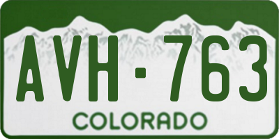 CO license plate AVH763