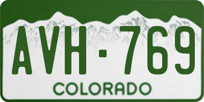 CO license plate AVH769