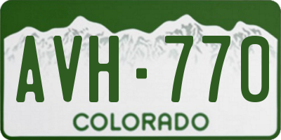 CO license plate AVH770