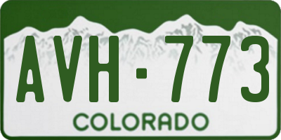 CO license plate AVH773
