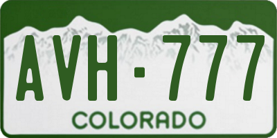 CO license plate AVH777