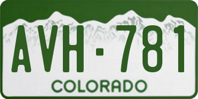 CO license plate AVH781